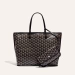 Goyard Goyardine Black Anjou PM Reversible Tote Bag Palladium Hardware - Image 2